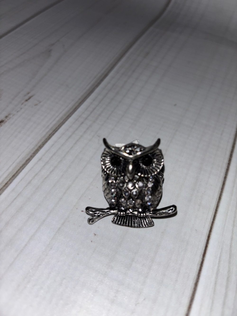 Silver-Tone Owl Watch Band Ring